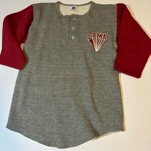 Vtg Russel Athletic Bama Alabama Banded Sweatshirt Raglan Sleeve Henley